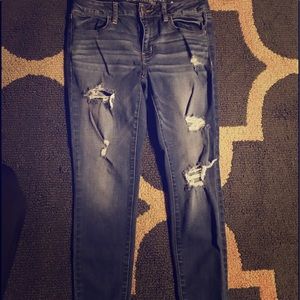 AM EAGLE Destroyed medium wash cropped jegging 8